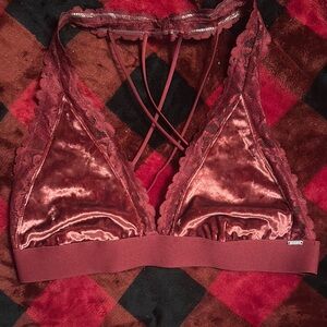 Victoria secret Velvet Lace Bralette - Red